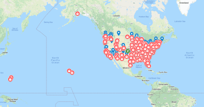 map image showing locations of cases